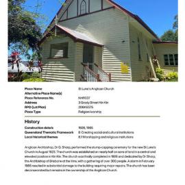 St Luke's Anglican Church - Local Heritage Register Place Card