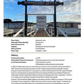 Massoud's Jetty Local Heritage Place Card