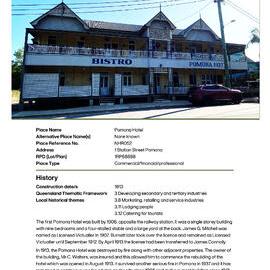 Pomona Hotel - Local Heritage Register Place Card