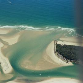 Aerial view, Noosa River mouth and Bar, Noosa Heads, 16 April 2007