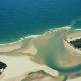 Aerial view, Noosa River mouth and Bar, Noosa Heads, 16 April 2007
