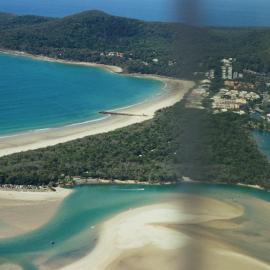 Aerial view, Noosa River mouth and Bar, Noosa Heads, 16 April 2007