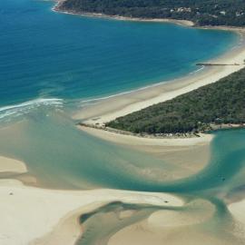 Aerial view, Noosa River mouth and Bar, Noosa Heads, 16 April 2007