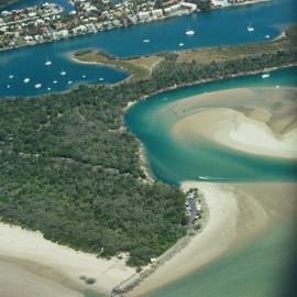 Aerial view, Noosa River mouth and Bar, Noosa Heads, 16 April 2007