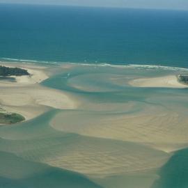 Aerial view, Noosa River mouth and Bar, Noosa Heads, 18 February 2003