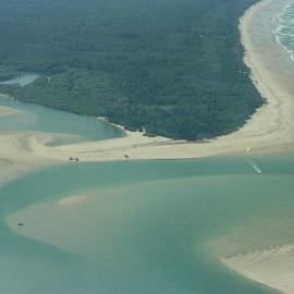 Aerial view, Noosa River mouth and Bar, Noosa Heads, 18 February 2003