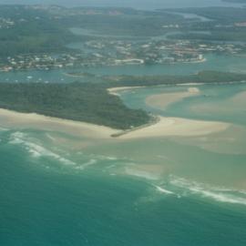 Aerial view, Noosa River mouth and Bar, Noosa Heads, 18 February 2003