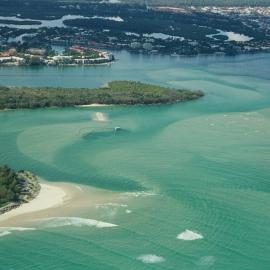 Aerial view, Noosa River mouth and Bar, Noosa Heads, 18 February 2003
