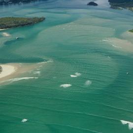 Aerial view, Noosa River mouth and Bar, Noosa Heads, 18 February 2003