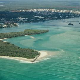 Aerial view, Noosa River mouth and Bar, Noosa Heads, 18 February 2003