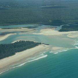 Aerial view, Noosa River mouth and Bar, Noosa Heads, 17 May 2007