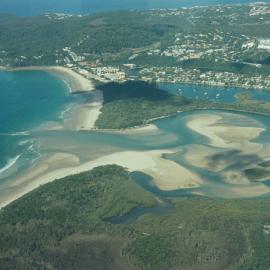 Aerial view, Noosa River mouth and Bar, Noosa Heads, 17 May 2007