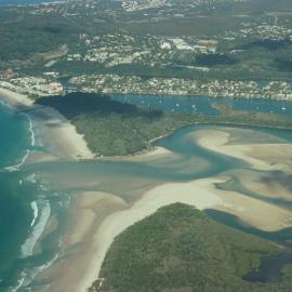Aerial view, Noosa River mouth and Bar, Noosa Heads, 17 May 2007