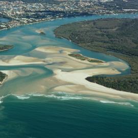 Aerial view, Noosa River mouth and Bar, Noosa Heads, 17 May 2007
