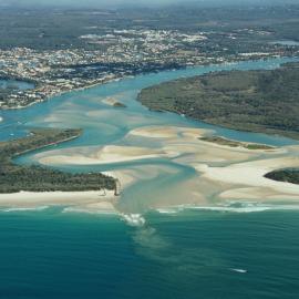 Aerial view, Noosa River mouth and Bar, Noosa Heads, 17 May 2007