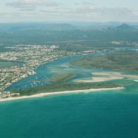 Aerial view, Noosa River mouth and Bar, Noosa Heads, 19 June 2007