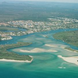Aerial view, Noosa River mouth and Bar, Noosa Heads, 19 June 2007