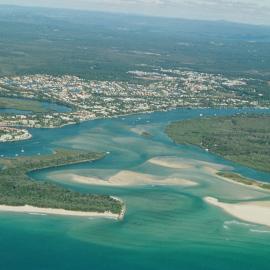 Aerial view, Noosa River mouth and Bar, Noosa Heads, 19 June 2007