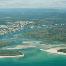 Aerial view, Noosa River mouth and Bar, Noosa Heads, 19 June 2007
