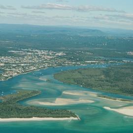 Aerial view, Noosa River mouth and Bar, Noosa Heads, 19 June 2007