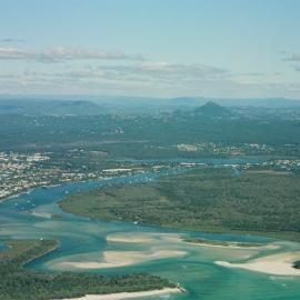 Aerial view, Noosa River mouth and Bar, Noosa Heads, 19 June 2007