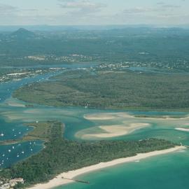 Aerial view, Noosa River mouth and Bar, Noosa Heads, 19 June 2007