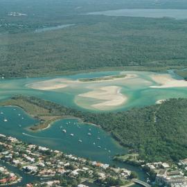 Aerial view, Noosa River mouth and Bar, Noosa Heads, 19 June 2007