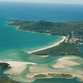 Aerial view, Noosa River mouth and Bar, Noosa Heads, 19 June 2007