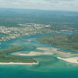 Aerial view, Noosa River mouth and Bar, Noosa Heads, 19 June 2007