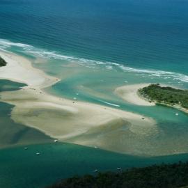 Aerial view, Noosa River mouth and Bar, Noosa Heads, 4 January 2007