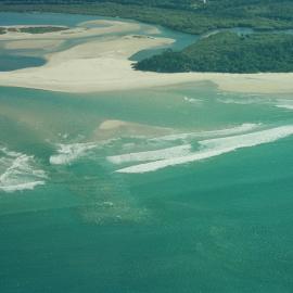 Aerial view, Noosa River mouth and Bar, Noosa Heads, 10 August 2006