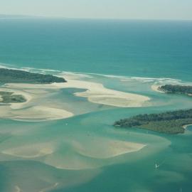 Aerial view, Noosa River mouth and Bar, Noosa Heads, 10 August 2006