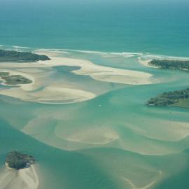 Aerial view, Noosa River mouth and Bar, Noosa Heads, 10 August 2006