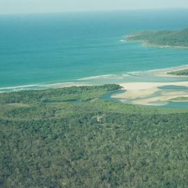 Aerial view, Noosa River mouth and Bar, Noosa Heads, 10 August 2006