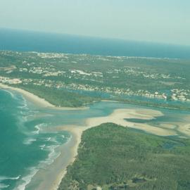 Aerial view, Noosa River mouth and Bar, Noosa Heads, 10 August 2006