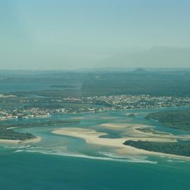 Aerial view, Noosa River mouth and Bar, Noosa Heads, 10 August 2006