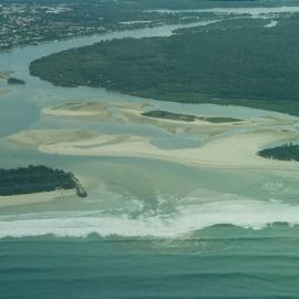 Aerial view, Noosa River mouth and Bar, Noosa Heads, 10 August 2006