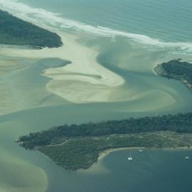 Aerial view, Noosa River mouth and Bar, Noosa Heads, 10 August 2006