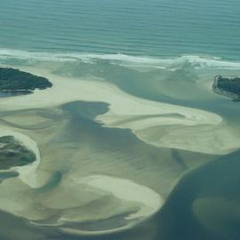 Aerial view, Noosa River mouth and Bar, Noosa Heads, 10 August 2006