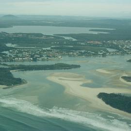 Aerial view, Noosa River mouth and Bar, Noosa Heads, 10 August 2006