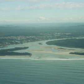 Aerial view, Noosa River mouth and Bar, Noosa Heads, 10 August 2006