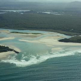 Aerial view, Noosa River mouth and Bar, Noosa Heads, 19 March 2007