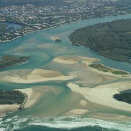Aerial view, Noosa River mouth and Bar, Noosa Heads, 19 March 2007