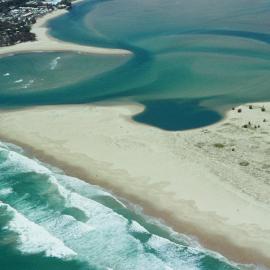 Aerial view, Maroochy River mouth and Bar, Maroochydore,  21 February 2005