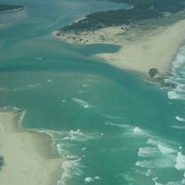 Aerial view, Maroochy River mouth and Bar, Maroochydore,  21 February 2005