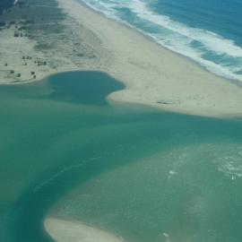 Aerial view, Maroochy River mouth and Bar, Maroochydore,  21 February 2005