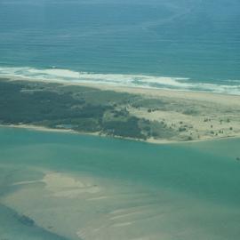 Aerial view, Maroochy River mouth and Bar, Maroochydore,  21 February 2005