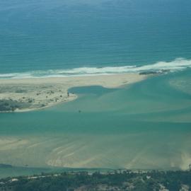 Aerial view, Maroochy River mouth and Bar, Maroochydore,  21 February 2005