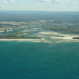 Aerial view, Noosa River mouth and Bar, Noosa Heads, 23 April 2005