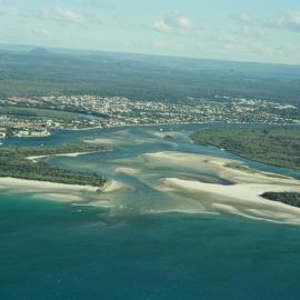 Aerial view, Noosa River mouth and Bar, Noosa Heads, 23 April 2005